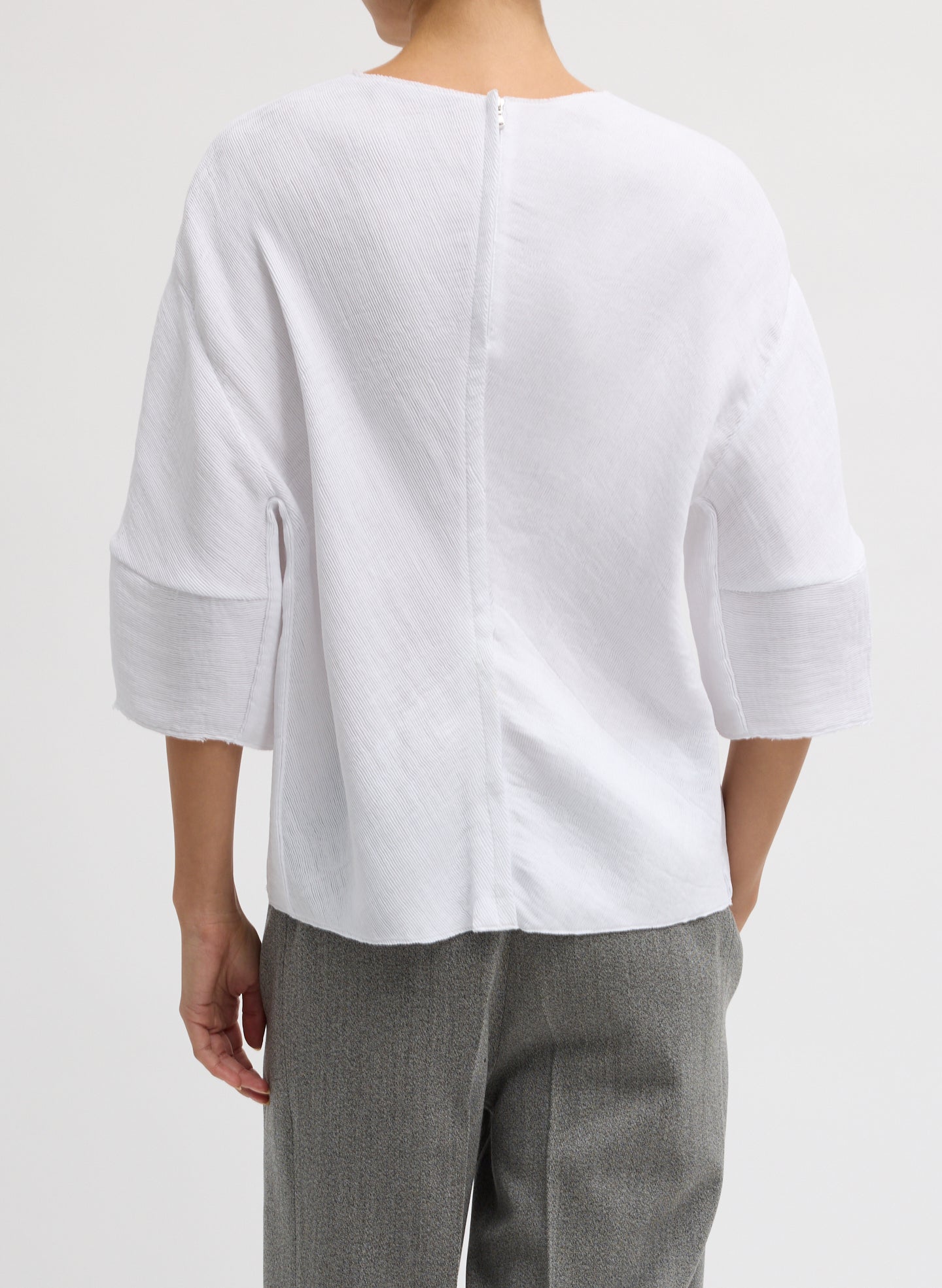 Viscose Plisse Hinged Short Sleeve Top | Tibi