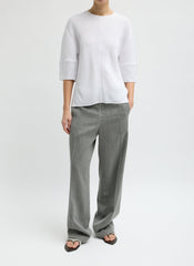 Viscose Plisse Hinged Short Sleeve Top | Tibi