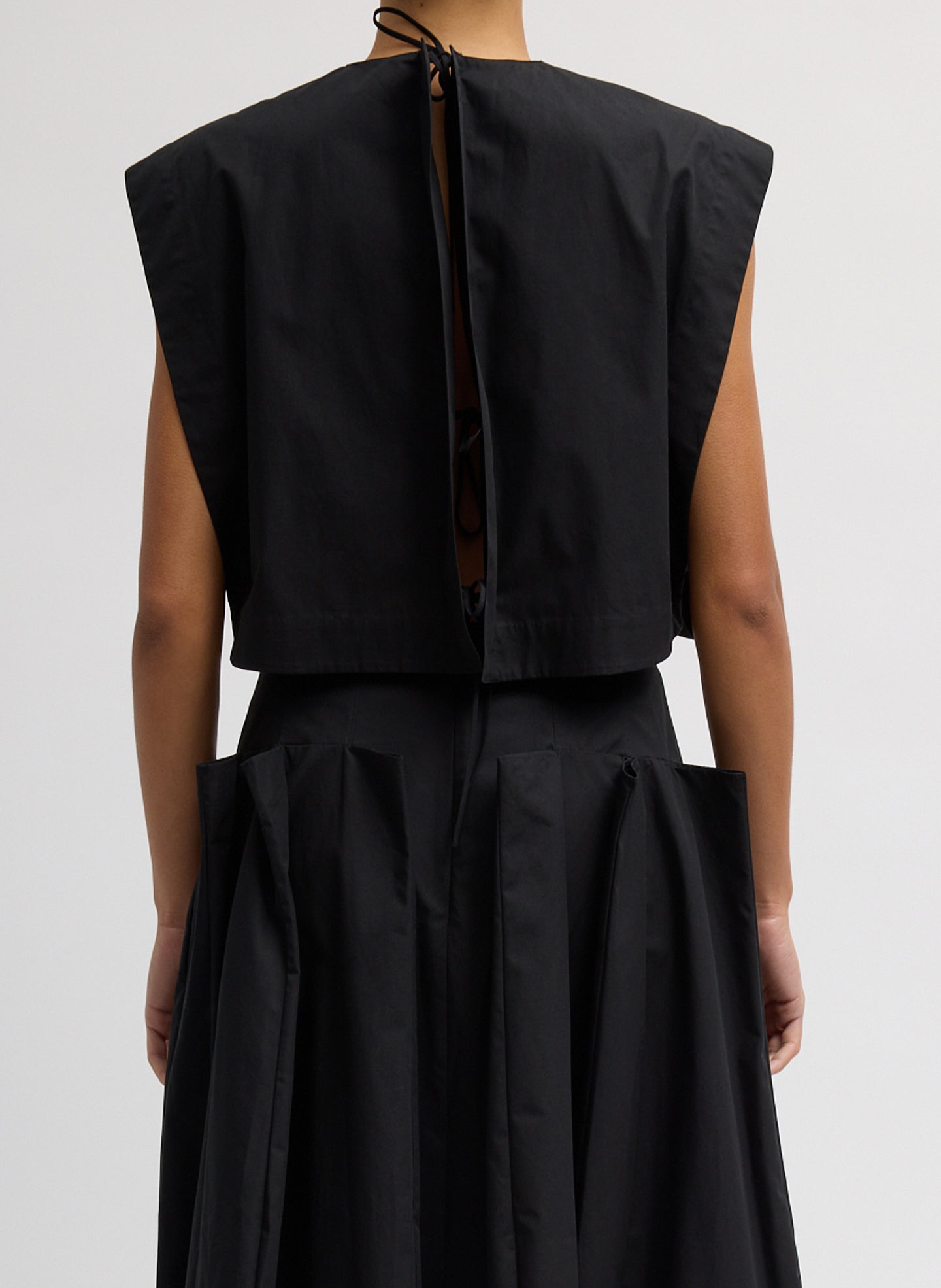 Compact Eco Poplin Cropped Square Top | Tibi