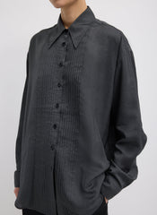 Silk Voile Easy Pintucked Shirt | Tibi