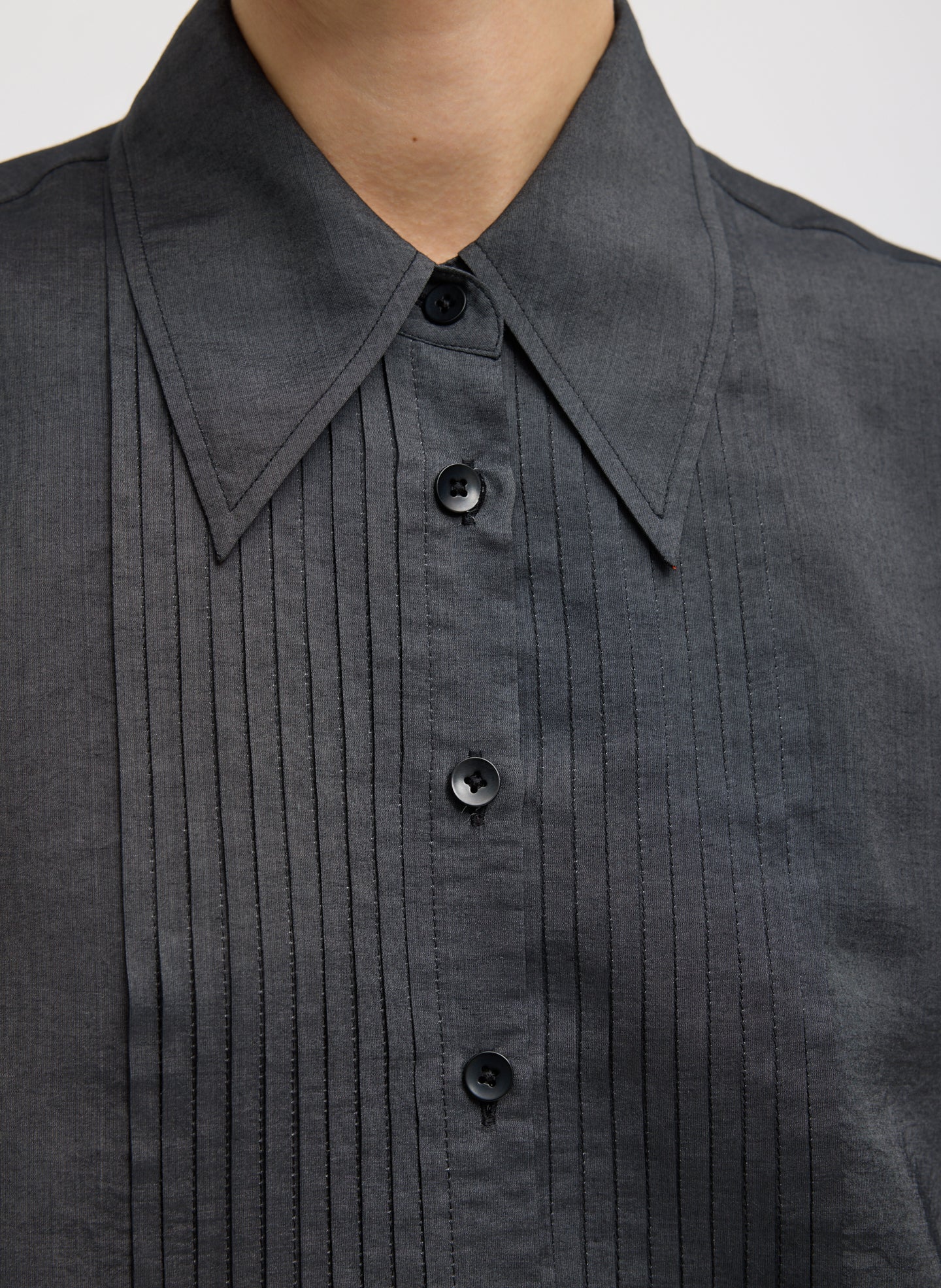 Silk Voile Easy Pintucked Shirt | Tibi