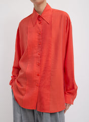 Silk Voile Easy Pintucked Shirt | Tibi