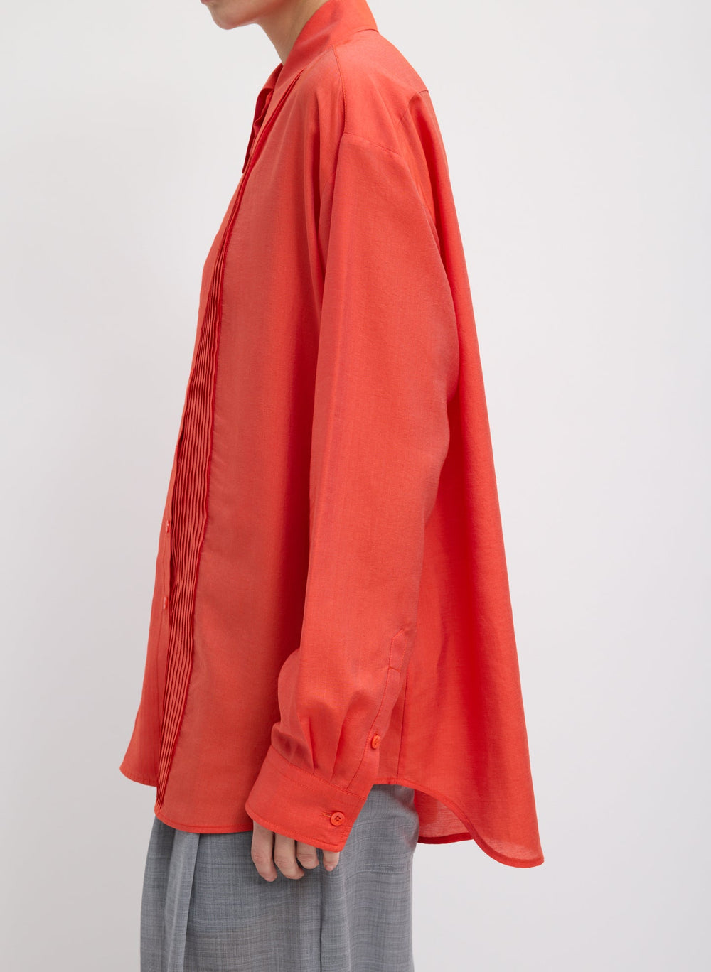 Silk Voile Easy Pintucked Shirt | Tibi