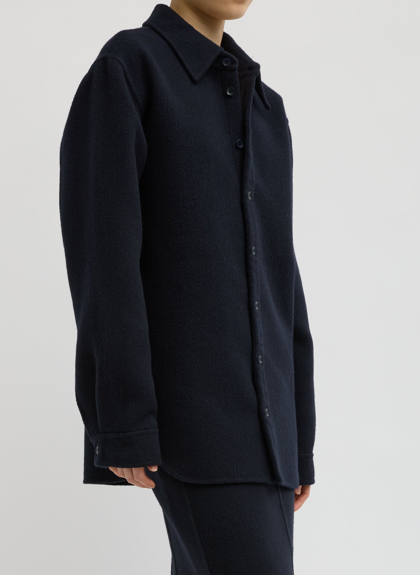 Luxe Double Faced Wool Angora Easy Shirt | Tibi