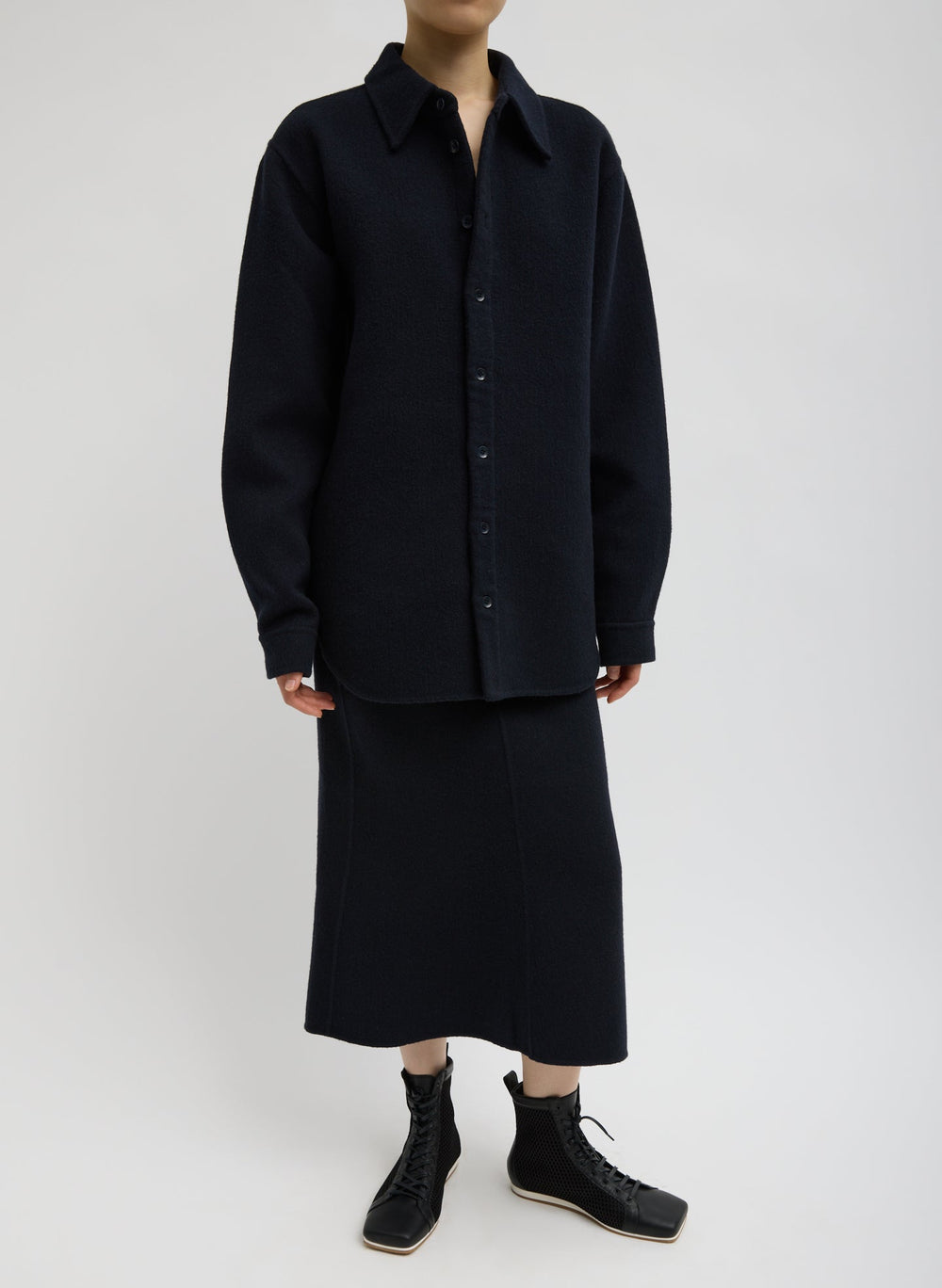 Luxe Double Faced Wool Angora Easy Shirt | Tibi