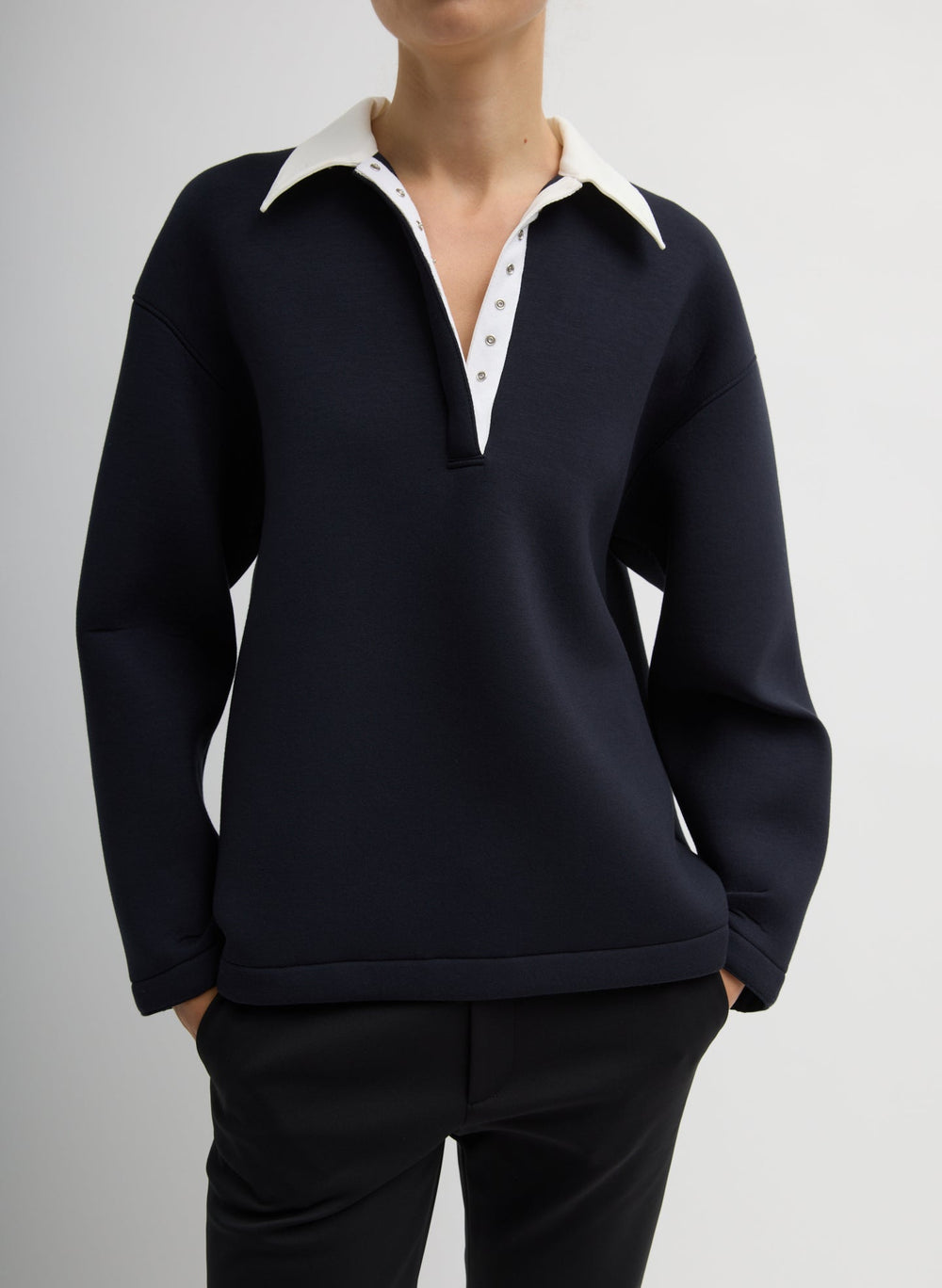 Bonded Viscose Sculpted Polo | Tibi