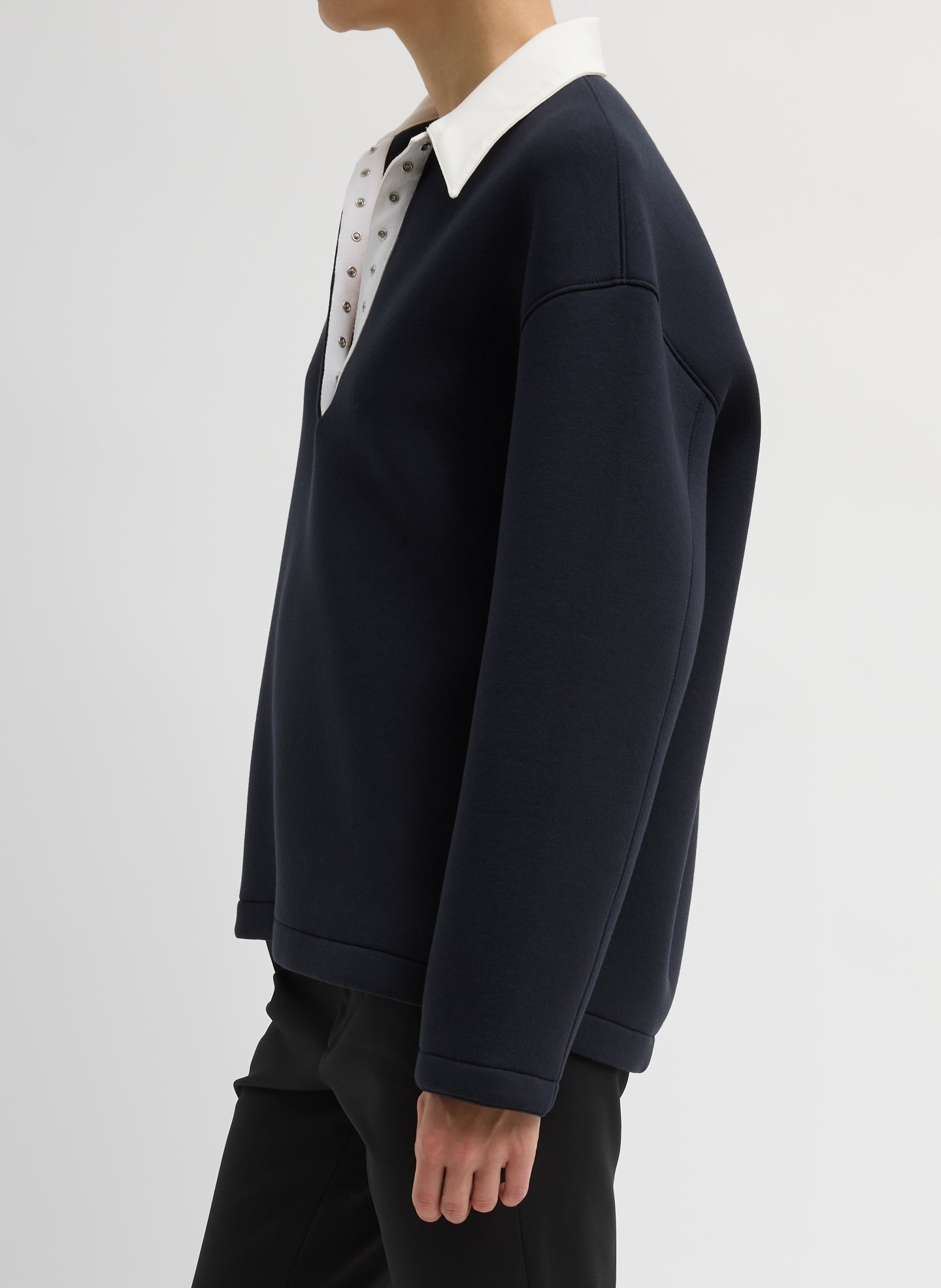 Bonded Viscose Sculpted Polo | Tibi