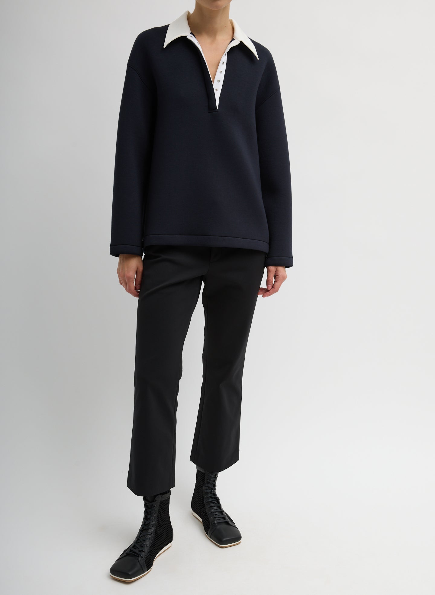 Bonded Viscose Sculpted Polo | Tibi