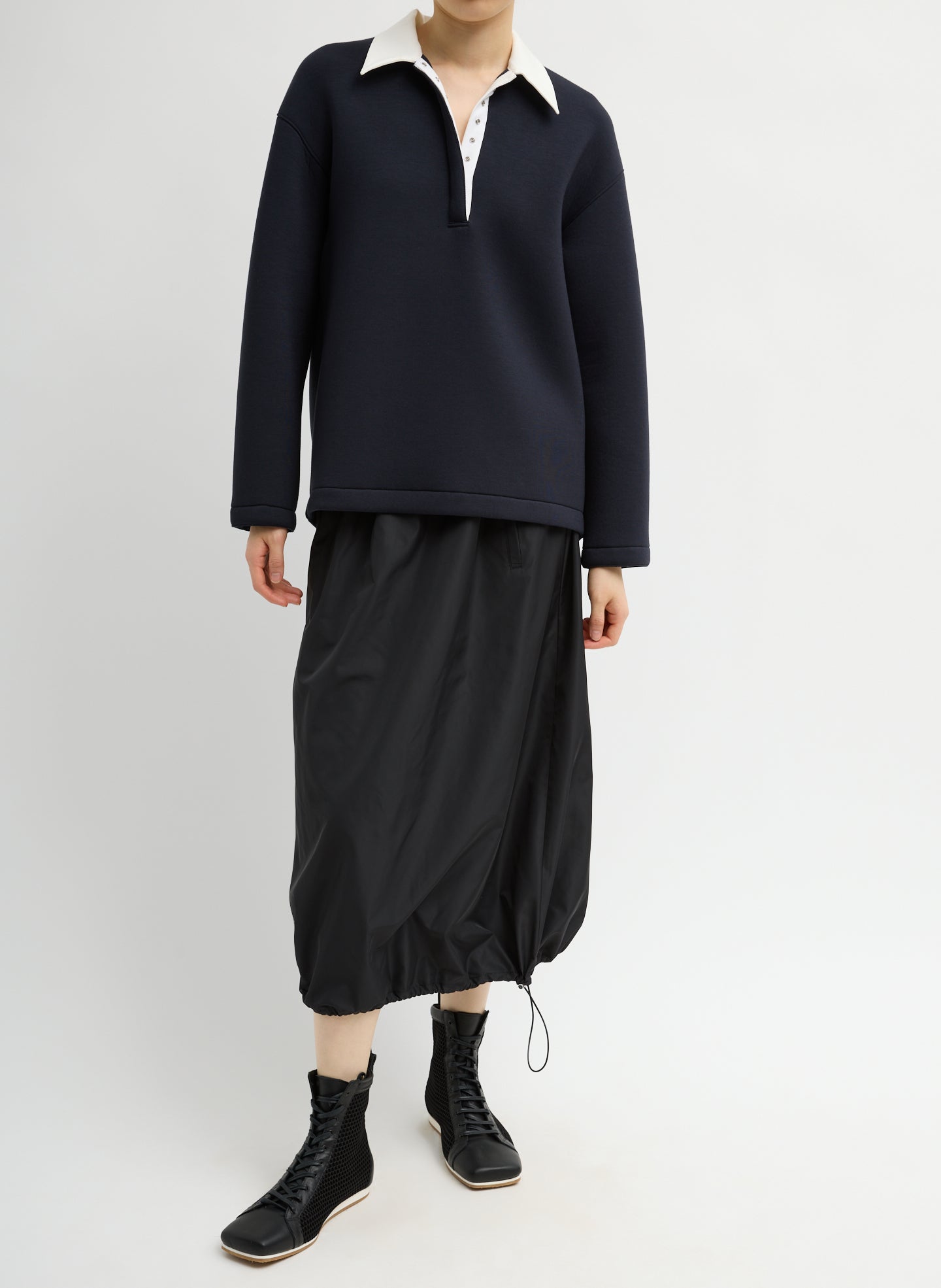 Bonded Viscose Sculpted Polo | Tibi