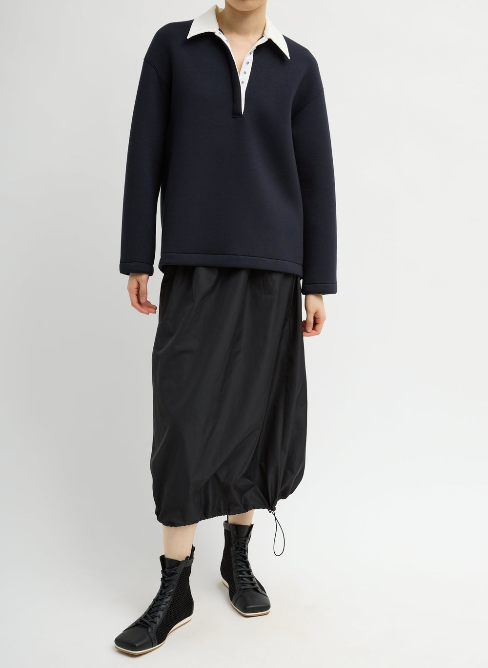 Bonded Viscose Sculpted Polo | Tibi