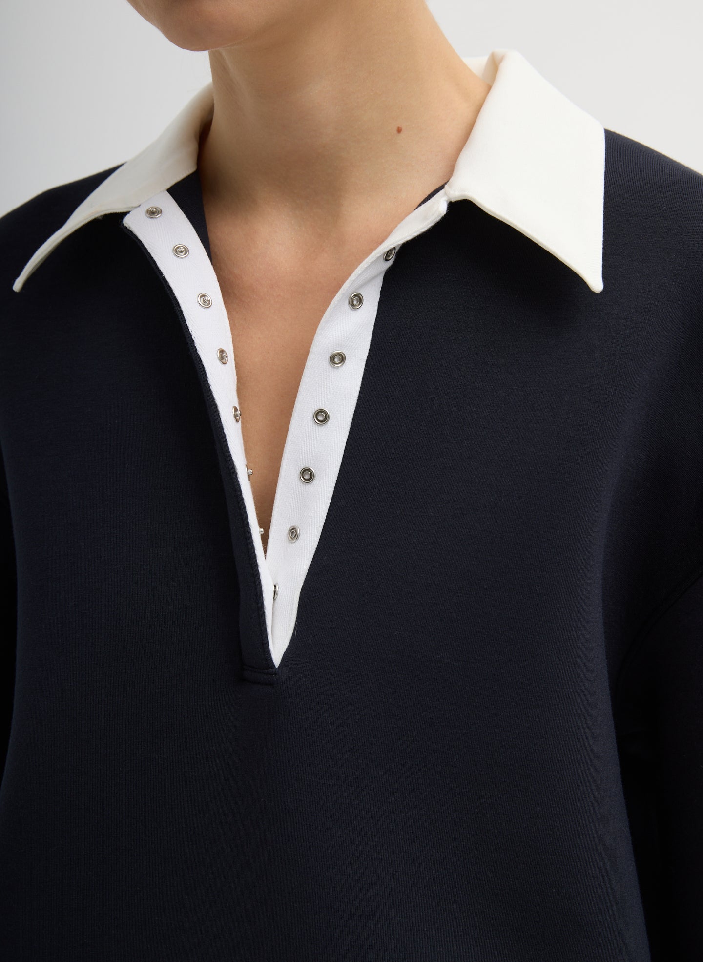 Bonded Viscose Sculpted Polo | Tibi