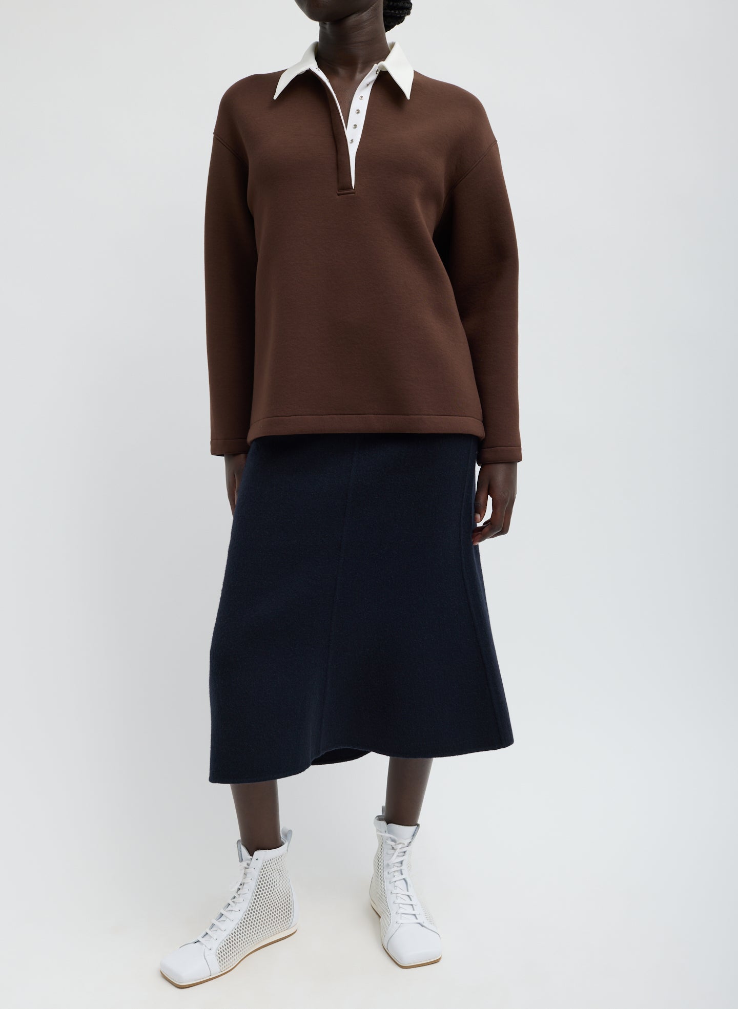 Bonded Viscose Sculpted Polo | Tibi