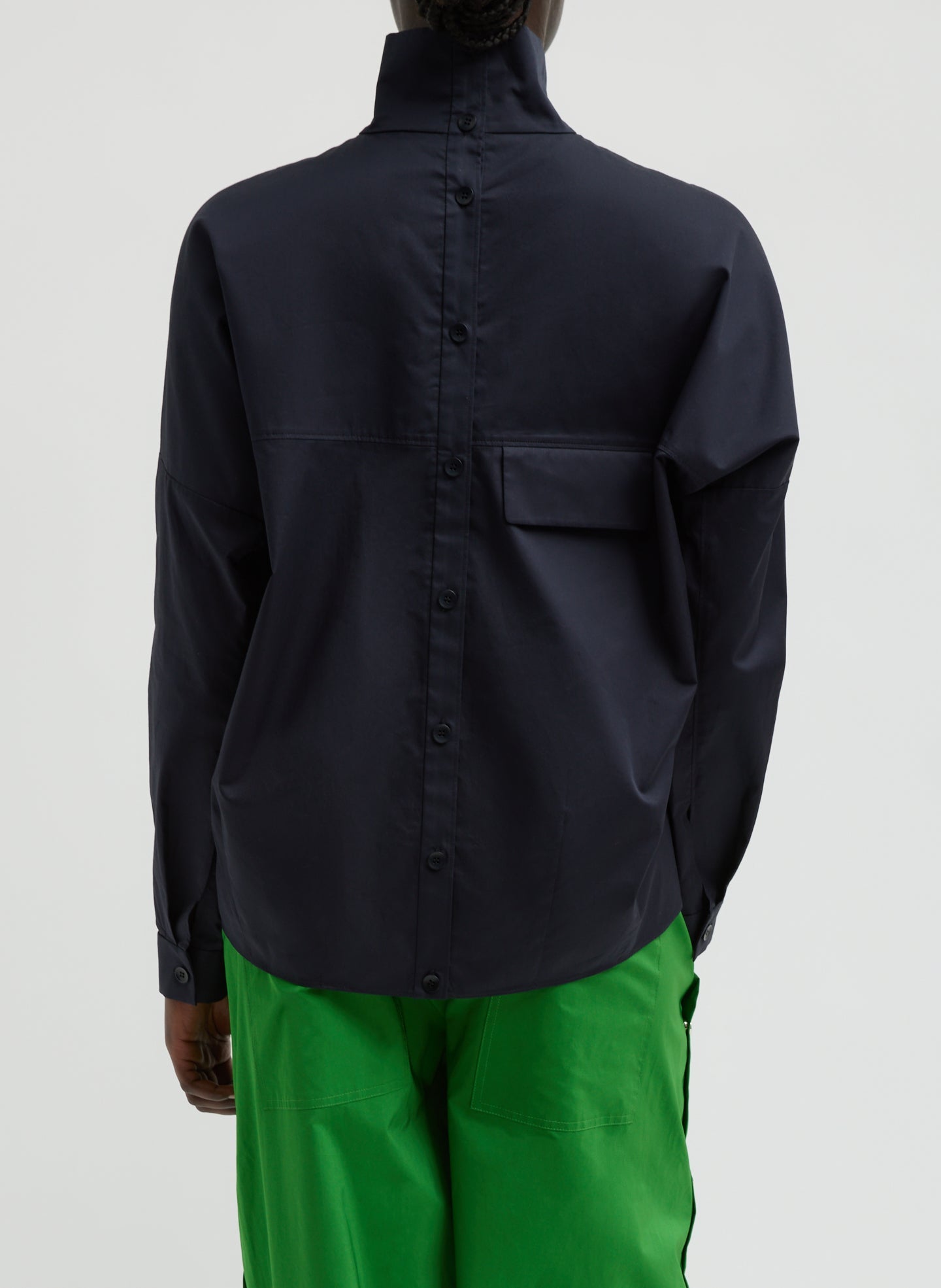 Eco Poplin Funnel Neck Dolman Top | Tibi