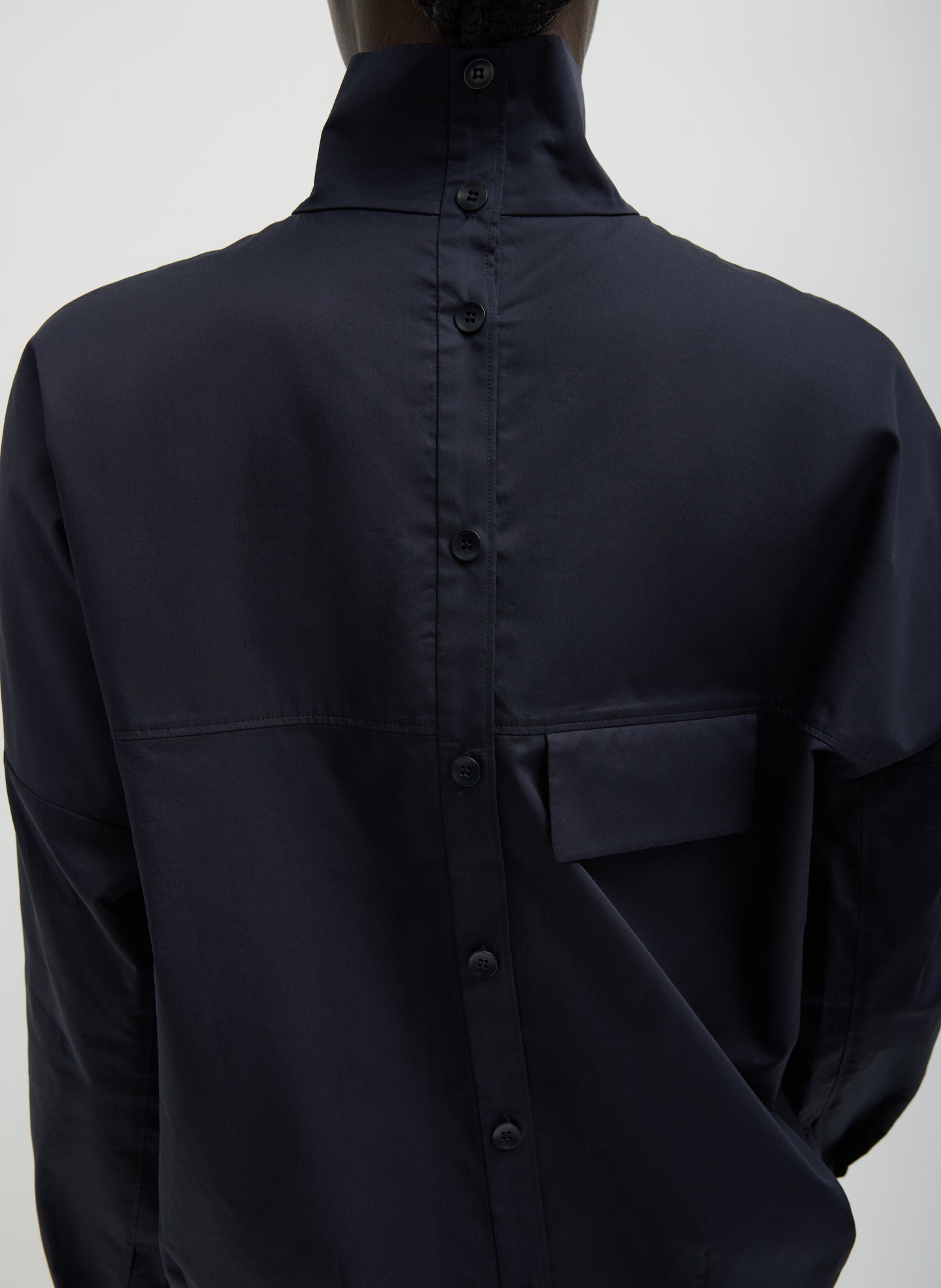 Eco Poplin Funnel Neck Dolman Top | Tibi
