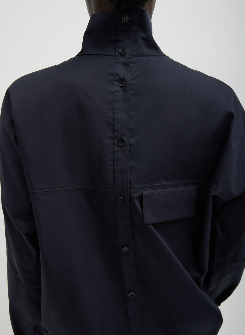 Eco Poplin Funnel Neck Dolman Top | Tibi