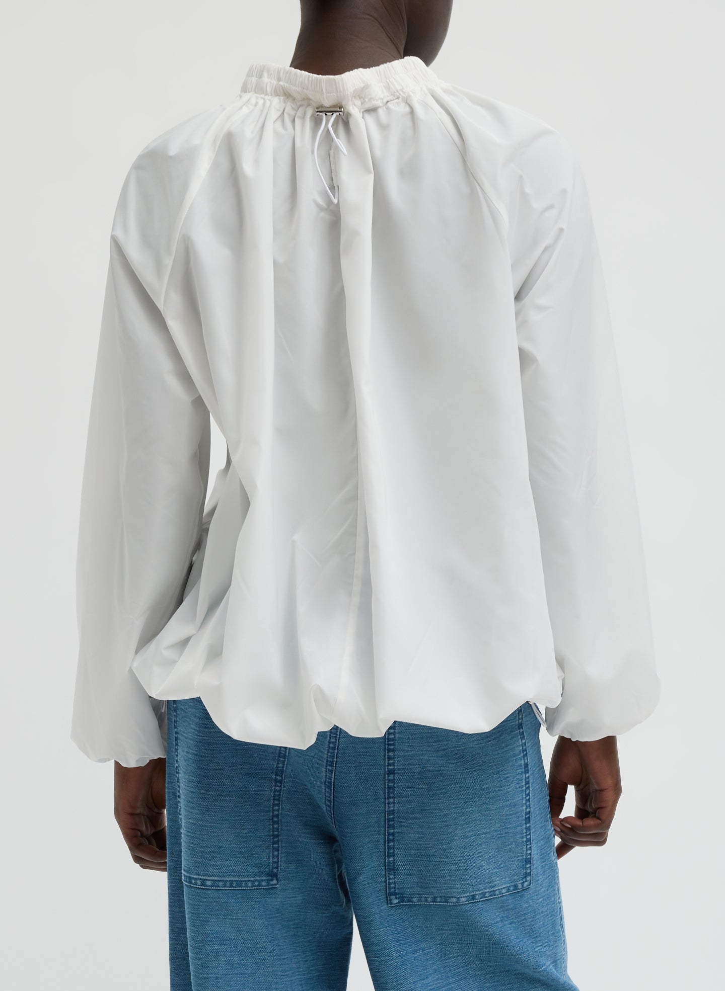 Italian Sporty Nylon Shirred Anorak Top | Tibi