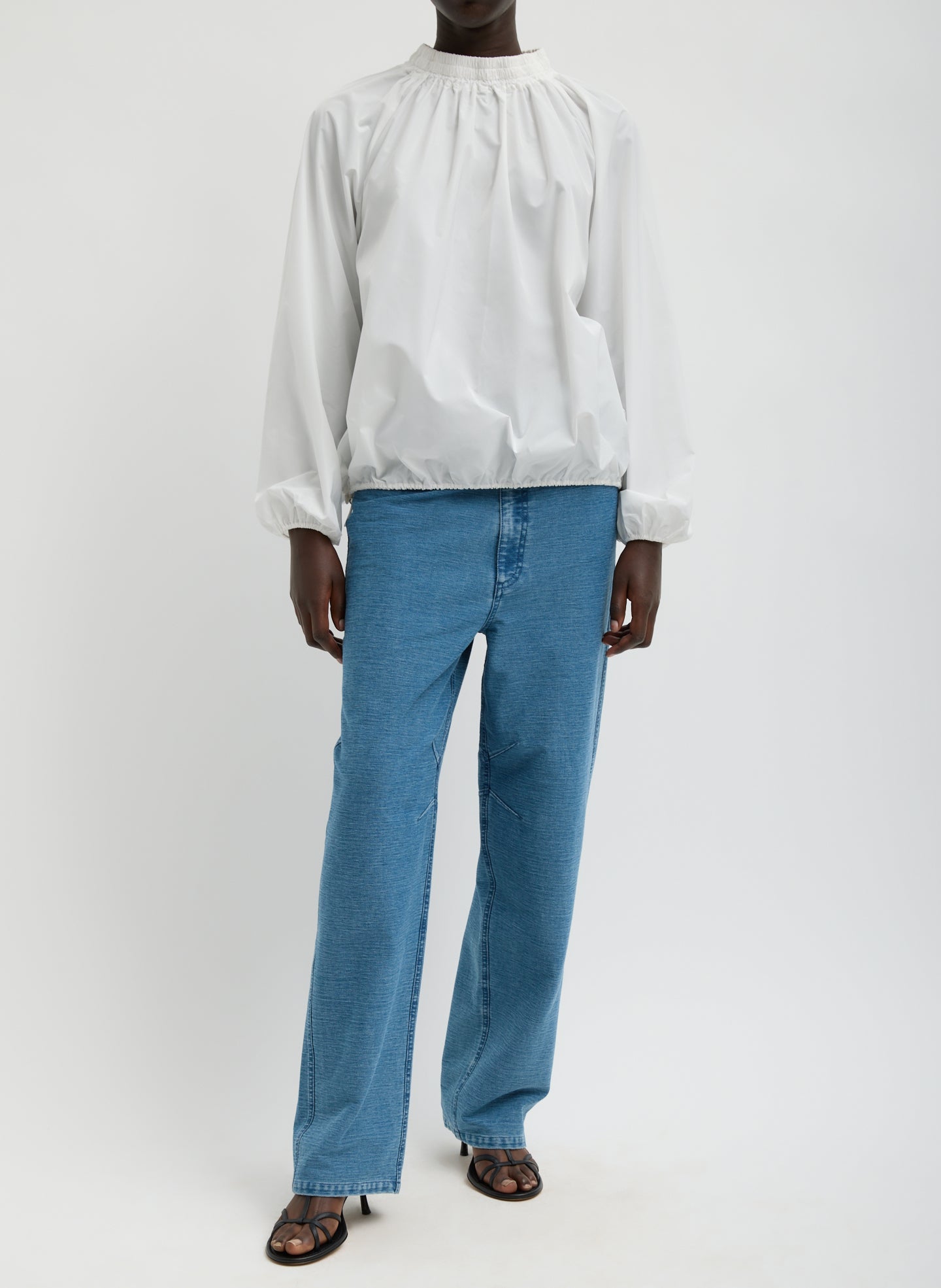 Italian Sporty Nylon Shirred Anorak Top | Tibi