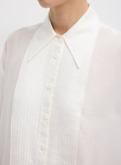 Silk Voile Easy Pintucked Shirt | Tibi