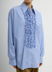 Striped Shirting Easy Tuxedo Shirt | Tibi