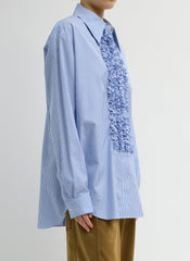 Striped Shirting Easy Tuxedo Shirt | Tibi