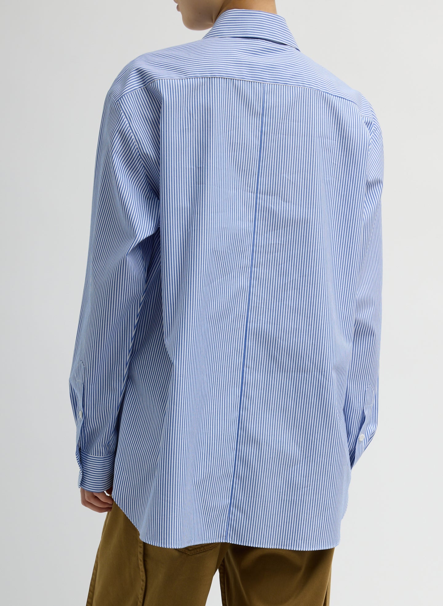 Striped Shirting Easy Tuxedo Shirt | Tibi