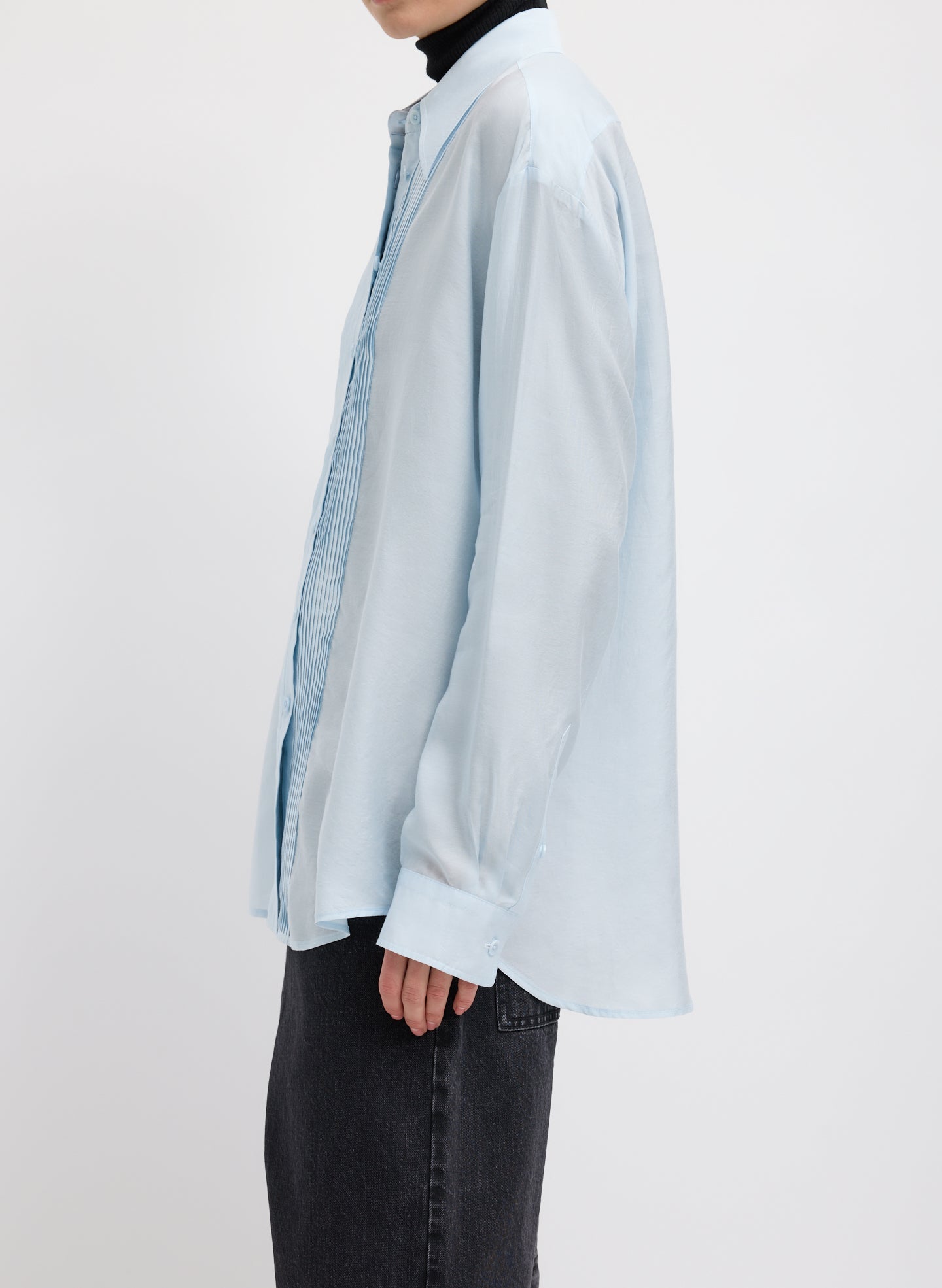 Silk Voile Easy Pintucked Shirt | Tibi