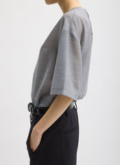Sheer Wool Gauze Easy T-Shirt | Tibi