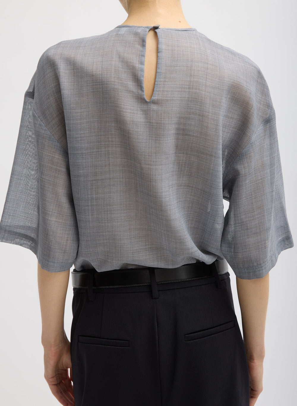 Sheer Wool Gauze Easy T-Shirt | Tibi