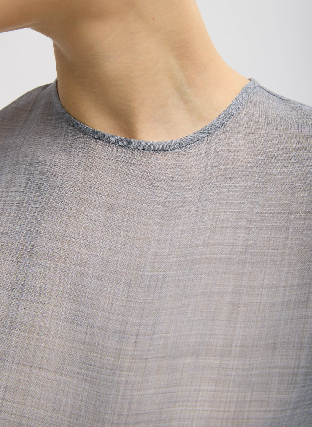 Sheer Wool Gauze Easy T-Shirt | Tibi