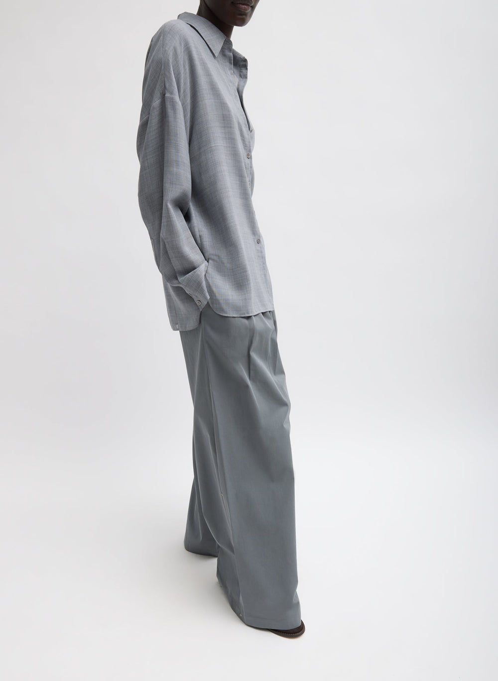 Sheer Wool Gauze Oversized Shirt | Tibi