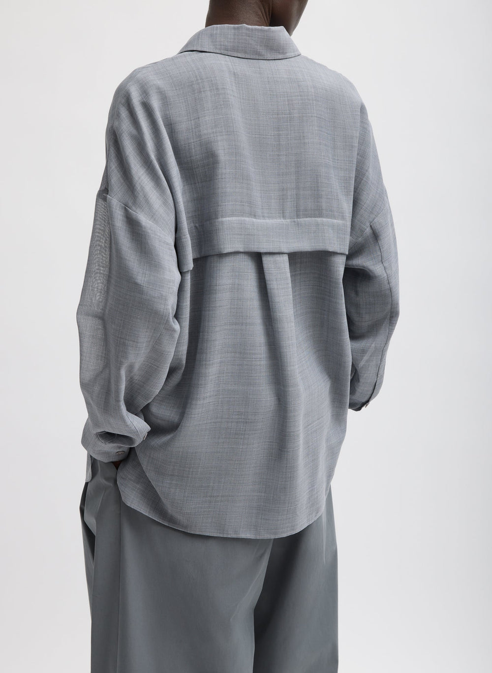 Sheer Wool Gauze Oversized Shirt | Tibi
