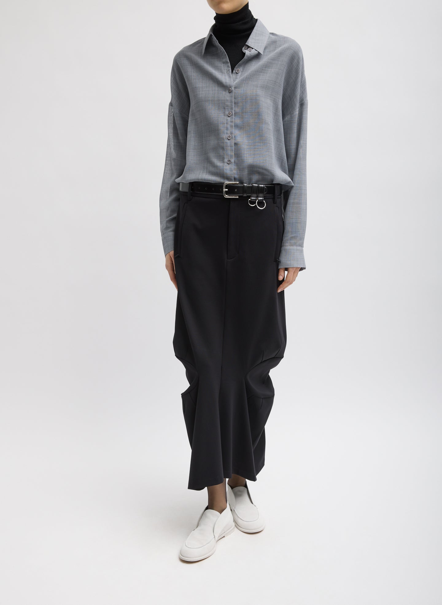 Sheer Wool Gauze Oversized Shirt | Tibi