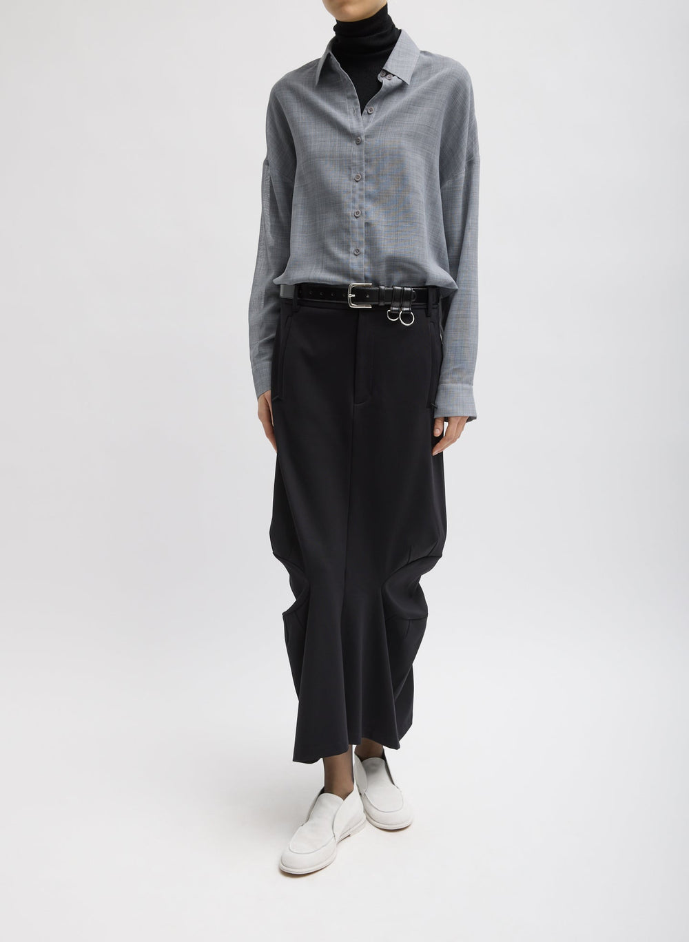 Sheer Wool Gauze Oversized Shirt | Tibi
