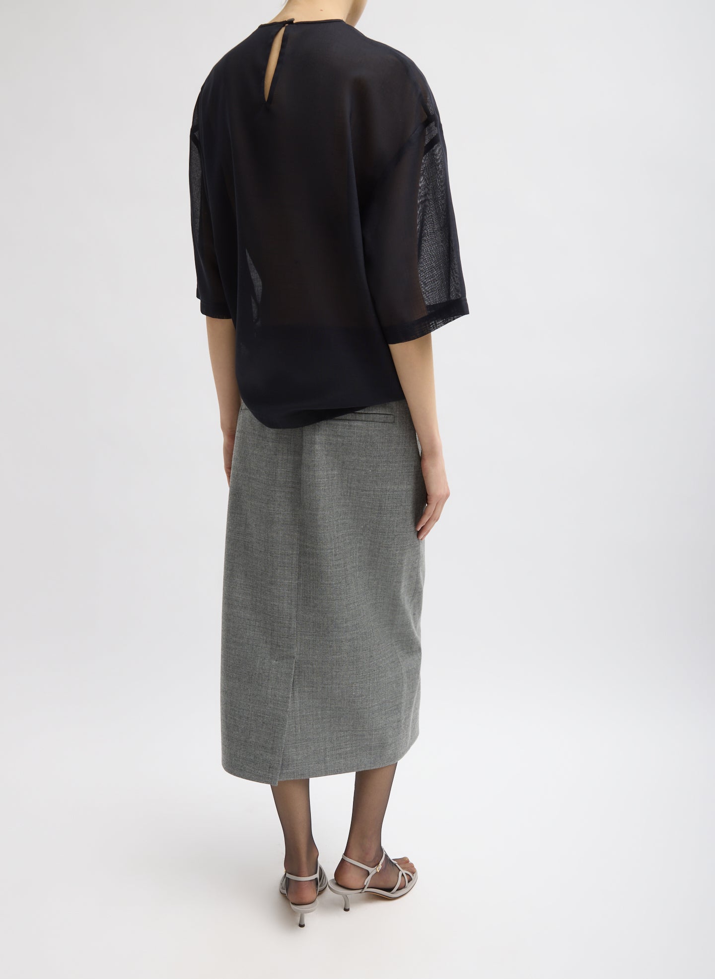 Sheer Wool Gauze Easy T-Shirt | Tibi