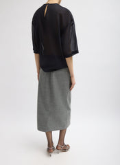 Sheer Wool Gauze Easy T-Shirt | Tibi