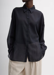 Sheer Wool Gauze Oversized Shirt | Tibi