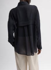 Sheer Wool Gauze Oversized Shirt | Tibi