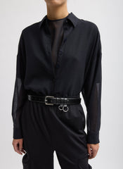 Sheer Wool Gauze Oversized Shirt | Tibi