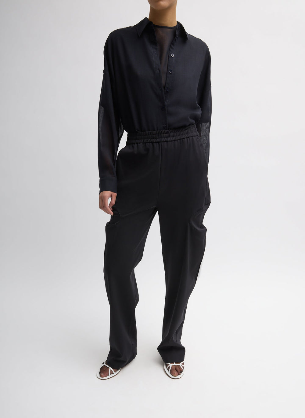 Sheer Wool Gauze Oversized Shirt | Tibi