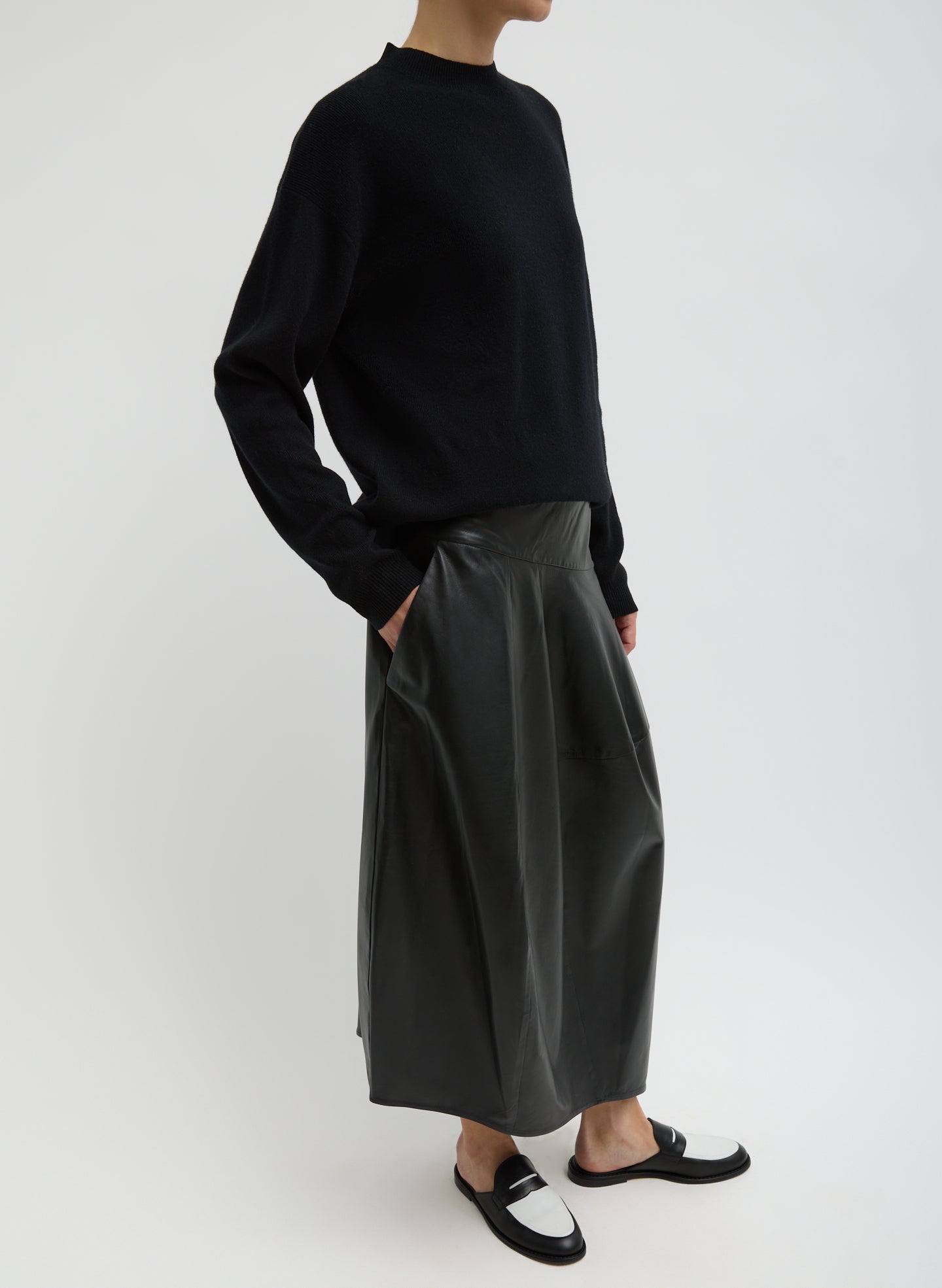 Leather Asymmetrical Balloon Skirt | Tibi