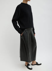 Leather Asymmetrical Balloon Skirt | Tibi