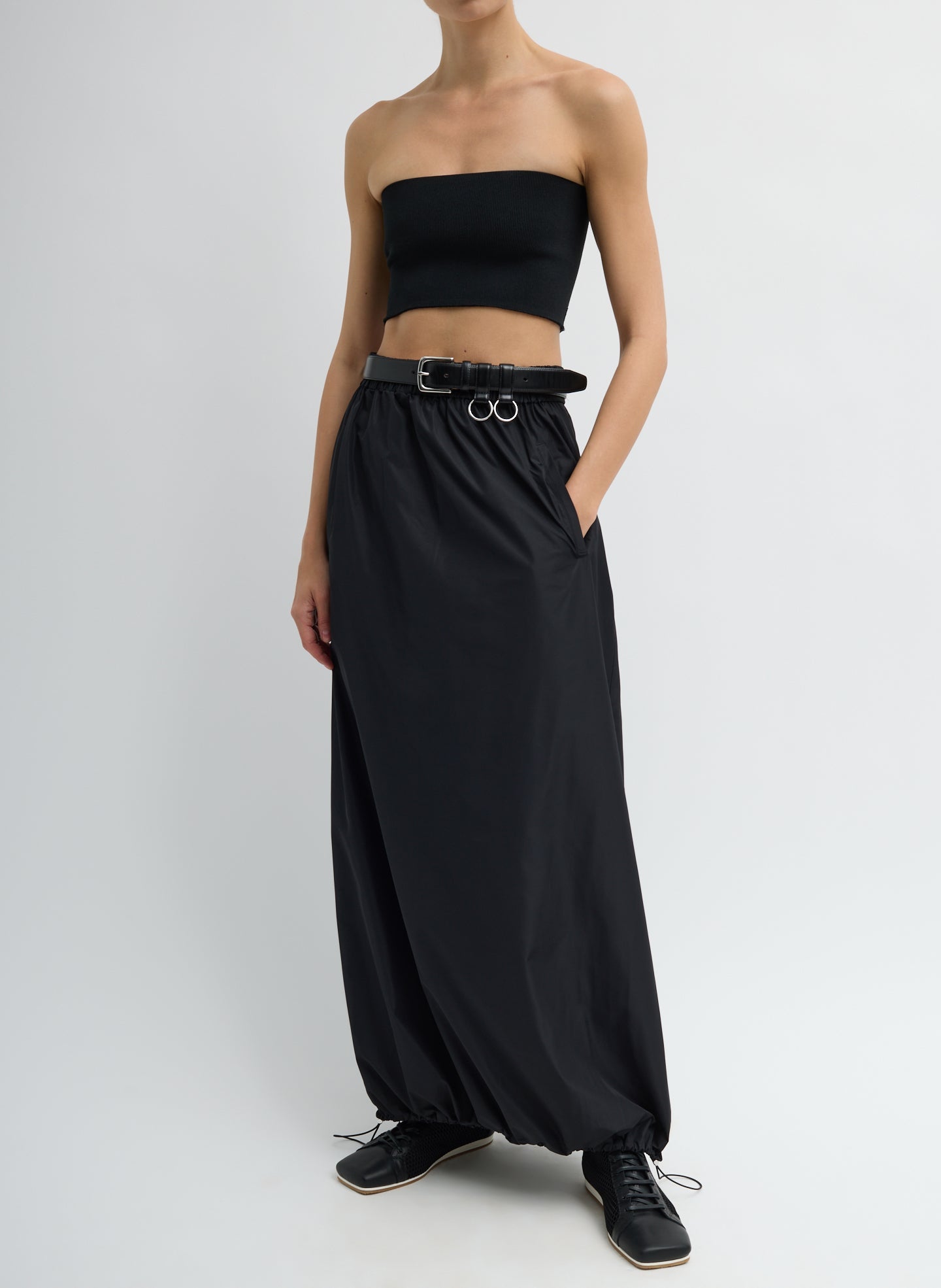 Italian Sporty Nylon Maxi Anorak Skirt | Tibi