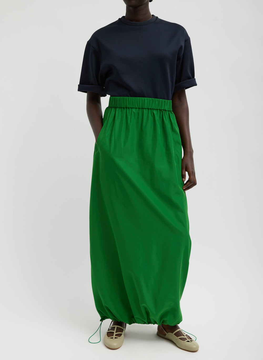 Italian Sporty Nylon Maxi Anorak Skirt | Tibi