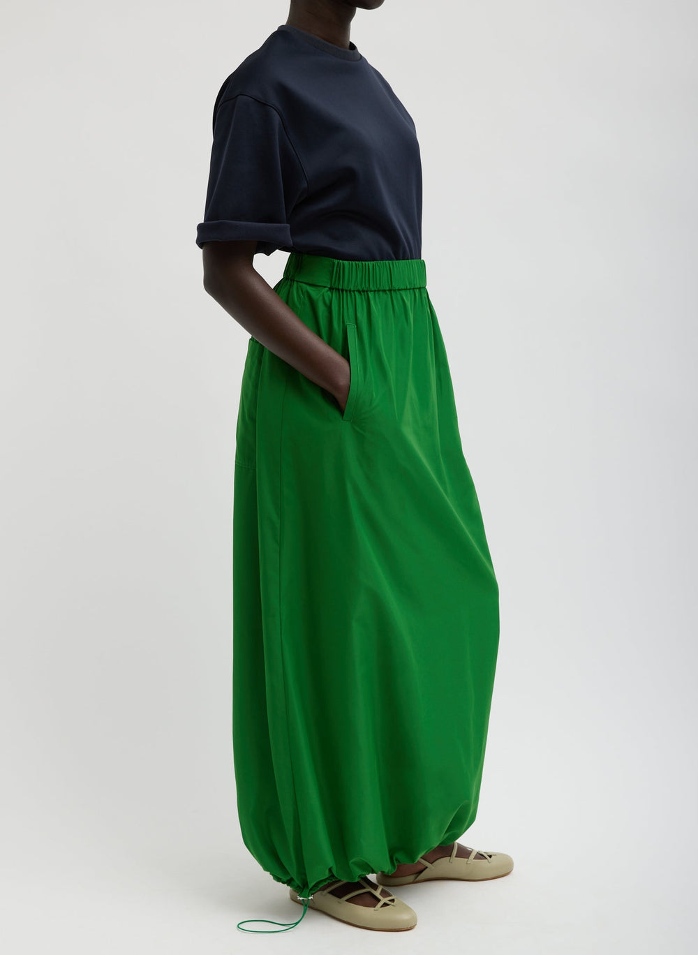Italian Sporty Nylon Maxi Anorak Skirt | Tibi