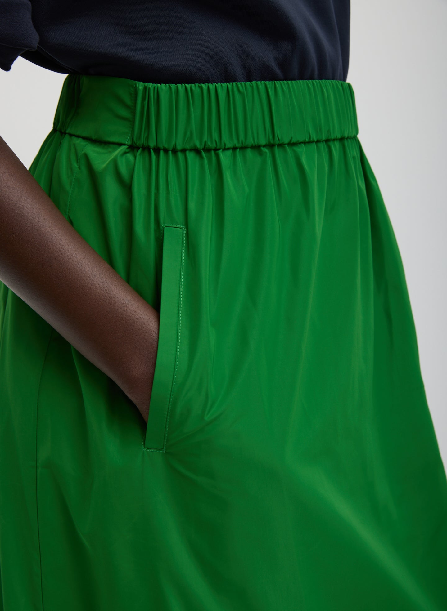 Italian Sporty Nylon Maxi Anorak Skirt | Tibi