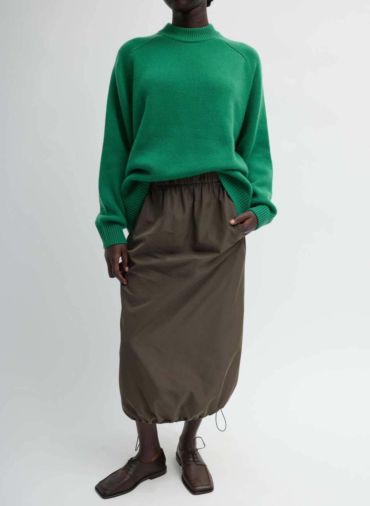 Italian Sporty Nylon Midi Anorak Skirt | Tibi