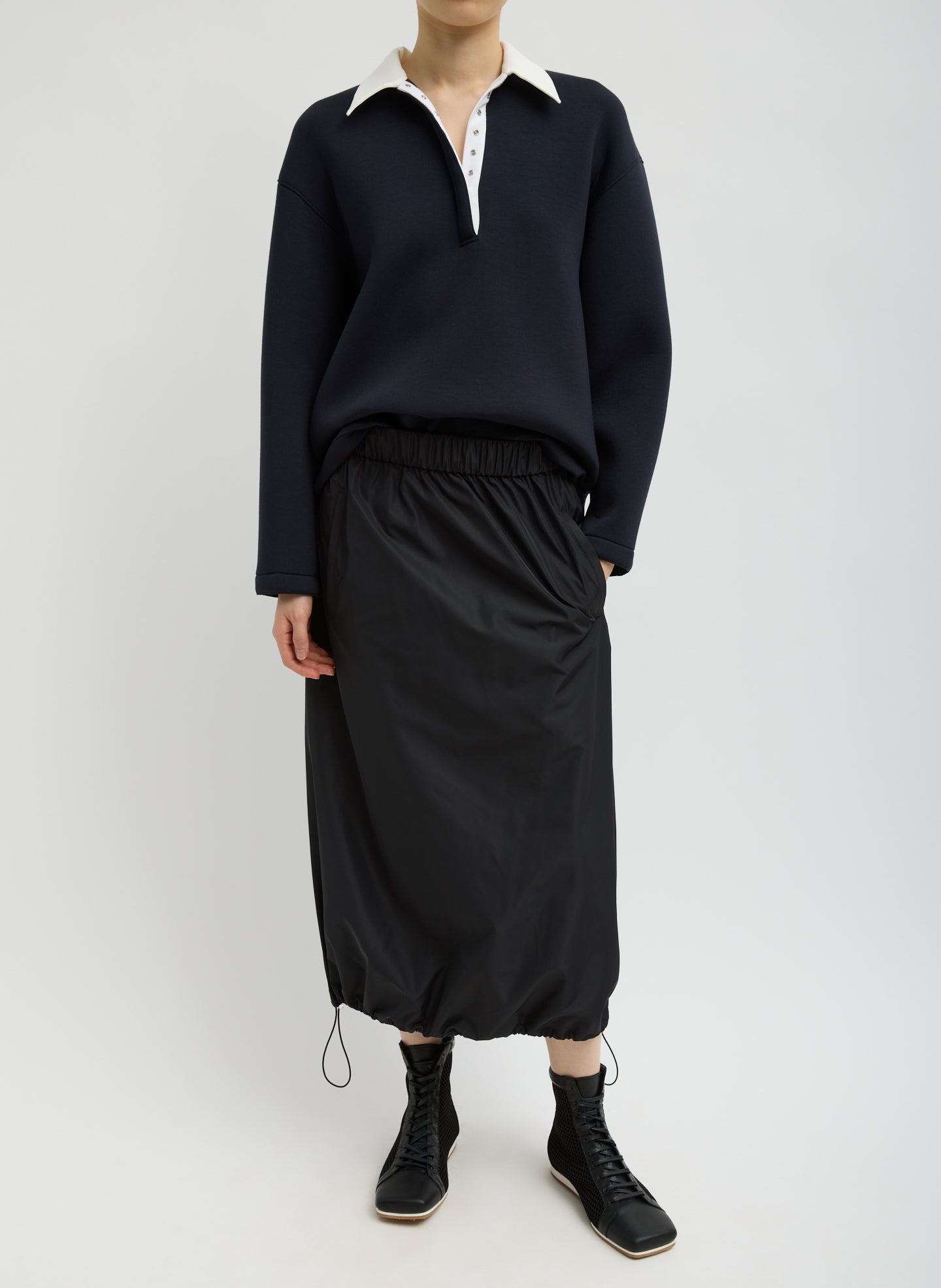 Italian Sporty Nylon Midi Anorak Skirt | Tibi