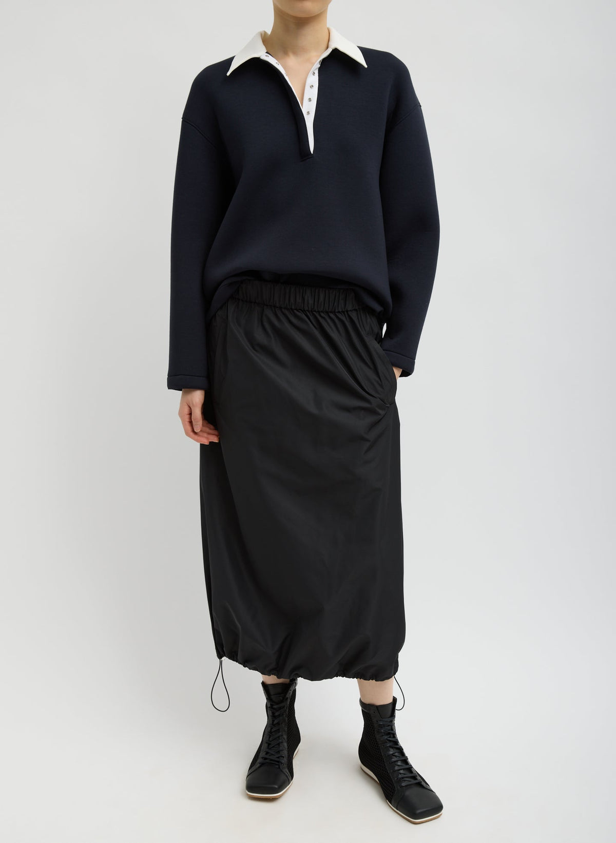 Italian Sporty Nylon Midi Anorak Skirt | Tibi