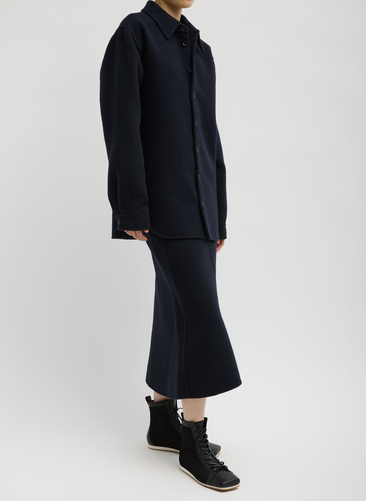 Luxe Double Faced Wool Angora Sculpted Skirt | Tibi