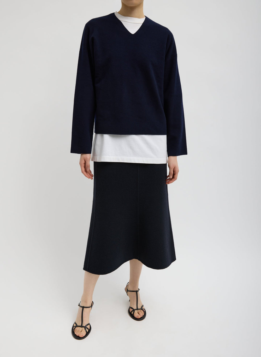 Luxe Double Faced Wool Angora Sculpted Skirt | Tibi
